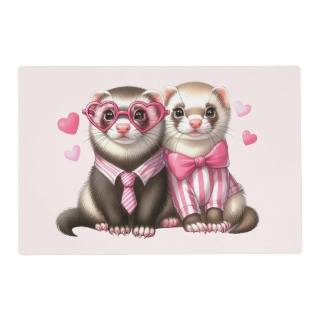 Cute Otter Couple in Love Placemat (Front)
