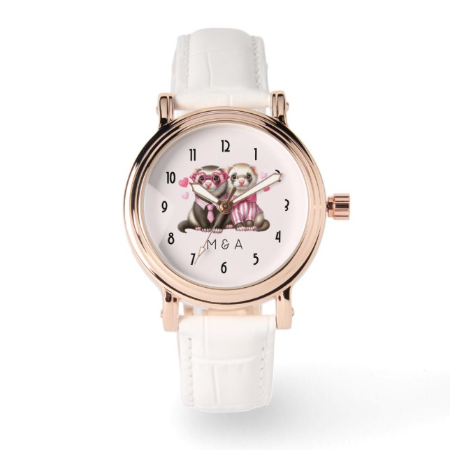 Cute Otter Couple in Love Watch (Front)