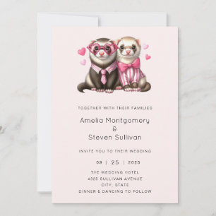 Cute Otter Couple in Love Wedding Invitation