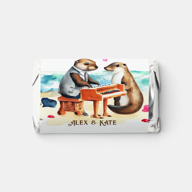 Cute Otter Couple Wedding Hershey's Miniatures (Front)