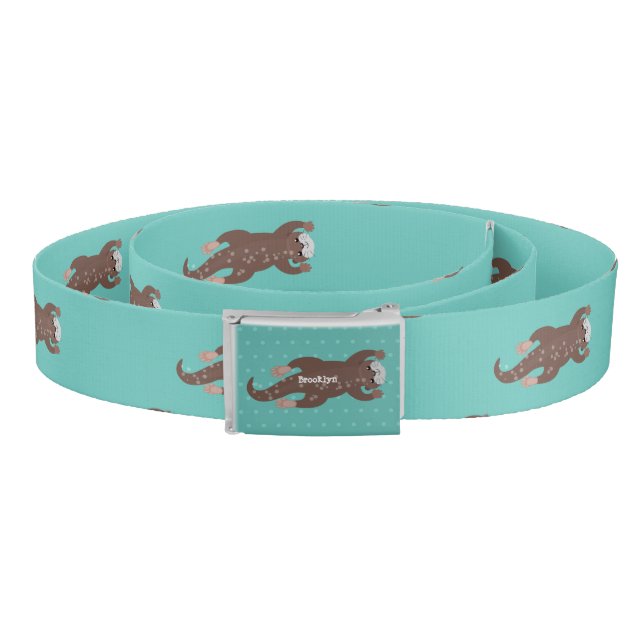 Cute otter diving cartoon illustration belt (Coil)