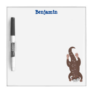 Cute otter diving cartoon illustration dry erase board