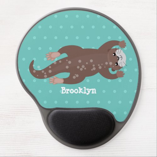 Cute otter diving cartoon illustration gel mouse pad