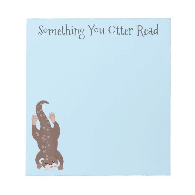 Cute otter diving cartoon illustration notepad (Front)