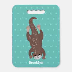 Cute otter diving cartoon illustration seat cushion