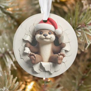 Cute Otter Double-Sided Holiday Ornament