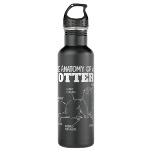 Cute Otter Explanation Anatomy Of An Otter Stainless Steel Water Bottle