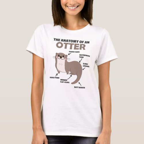 Cute Otter Explanation Anatomy Of An Otter T_Shirt