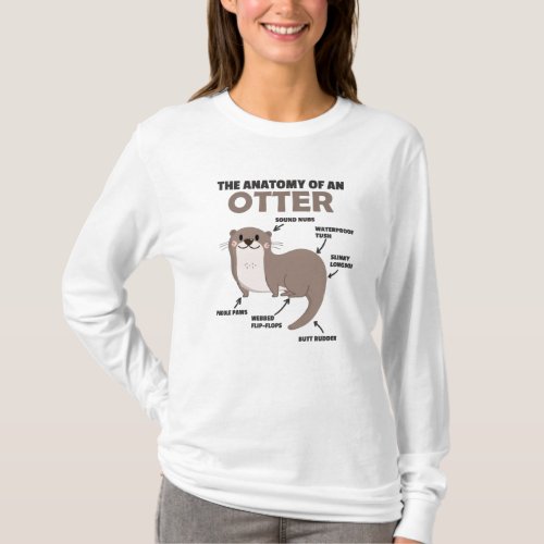 Cute Otter Explanation Anatomy Of An Otter T_Shirt