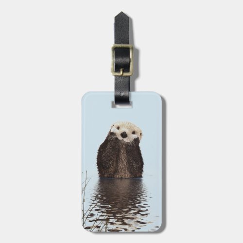 Cute Otter Face Nature Photo Luggage Tag