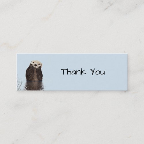 Cute Otter Face Nature Photo Mini Business Card