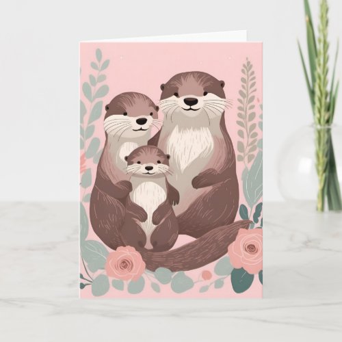 Cute Otter Family Card