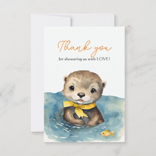 Cute Otter Gender Neutral Baby Shower Thank You