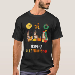 Cute Otter Halloween Pup Christmas Happy Hallothan T-Shirt