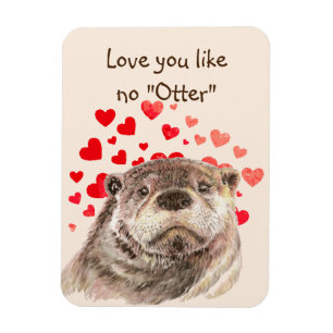 Cute Otter Hearts Love You Like No Otter  Magnet