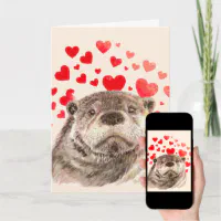 Cute Card 'you're My Significant Otter' Funny Pun Card, Greeting Cards,  Anniversary Card, Love Card, Otters Holding Hands Greeting Card -   Canada