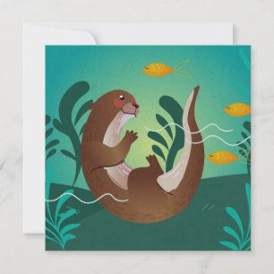 Cute Otter Holiday Card