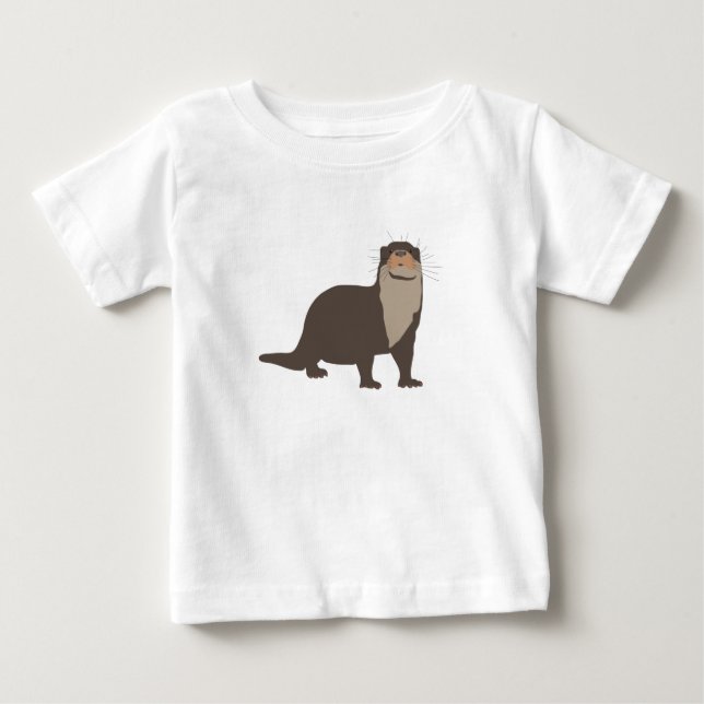 Cute Otter Illustration Baby T-Shirt (Front)