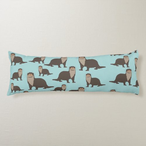 Cute Otter Illustration Pattern  Body Pillow