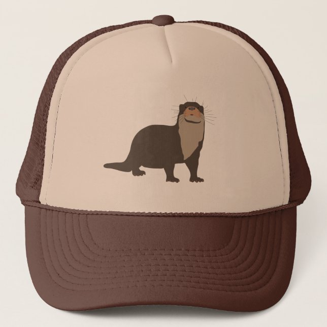 Cute Otter Illustration  Trucker Hat (Front)