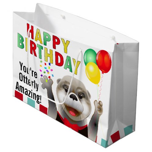 Cute Otter in Tuxedo  Birthday Large Gift Bag