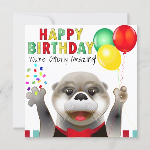 Cute Otter in Tuxedo  Happy Birthday Card