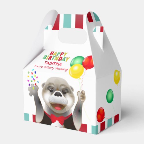 Cute Otter in Tuxedo  Kids Birthday Party Favor Boxes