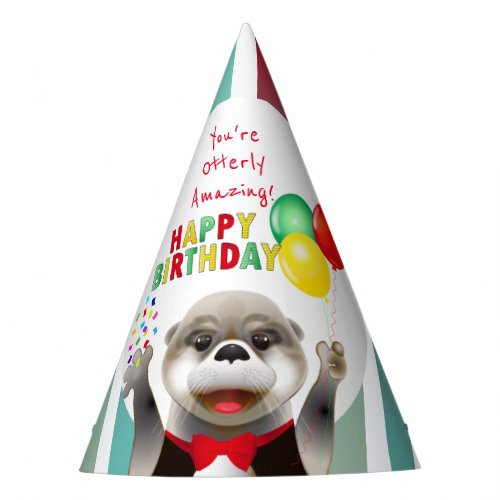 Cute Otter in Tuxedo  Kids Birthday Party Hat