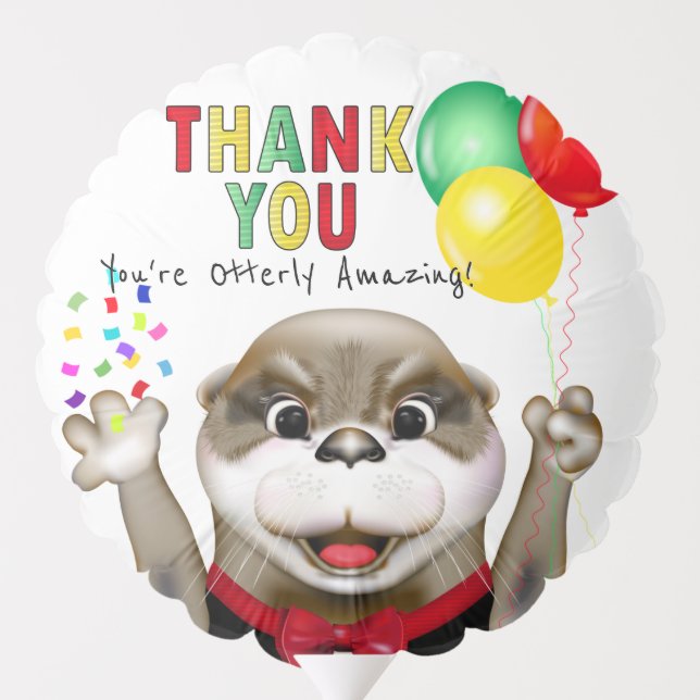 Cute Otter in Tuxedo | Thank You Balloon (Back)