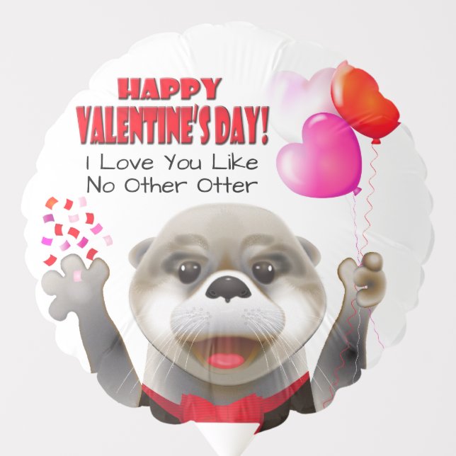 Cute Otter in Tuxedo | Valentine's Day Balloon (Front)