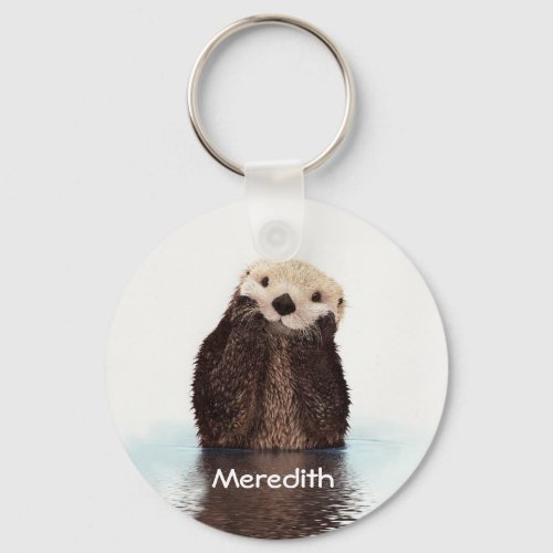 Cute Otter in Water Keychain