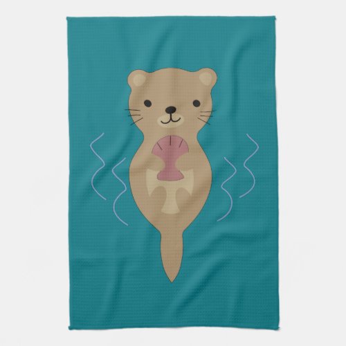 Cute Otter Kitchen Towel