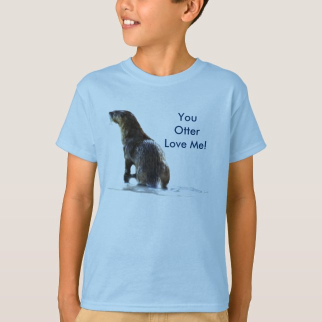 Cute OTTER Love Kids Shirts & Tees (Front)