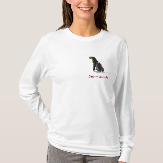 Cute OTTER Love Ladies Long-Sleeve Shirt (Front)