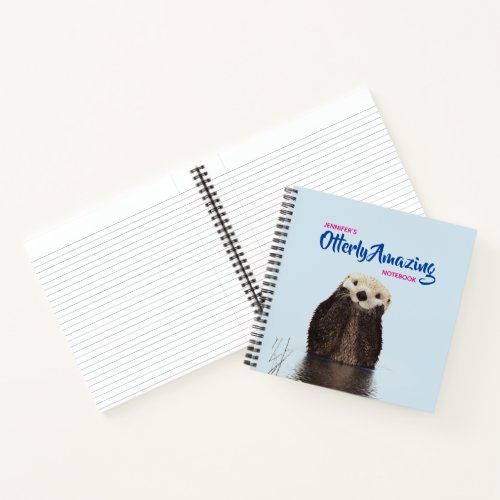 Cute otter Photo Otterly Amazing Pun Notebook