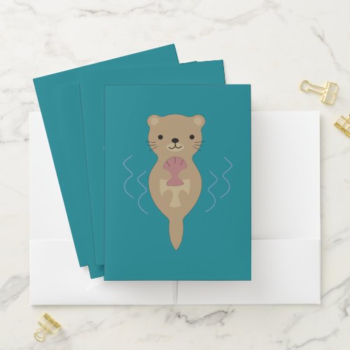 Cute Otter  Pocket Folder