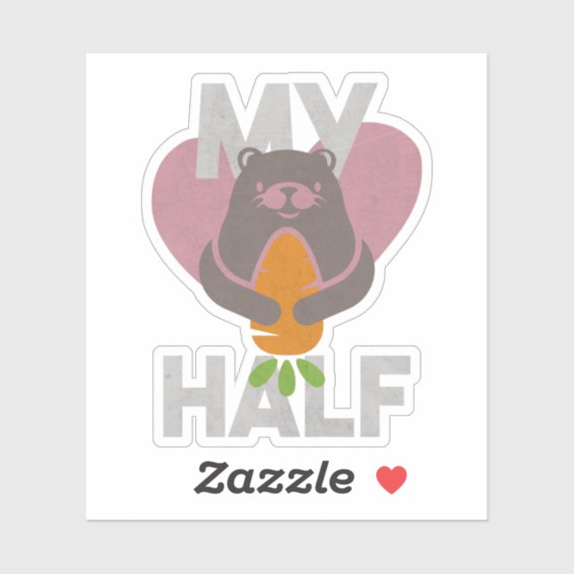 Cute Otter Pun: My Otter Half Sticker (Sheet)