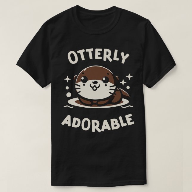 Cute Otter Pun T-Shirt (Design Front)