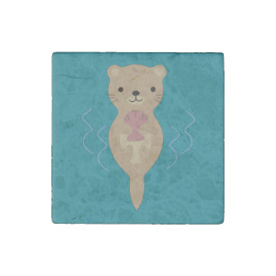Cute Otter Stone Magnet