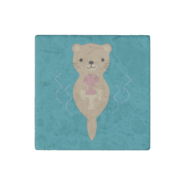 Cute Otter  Stone Magnet (Front)