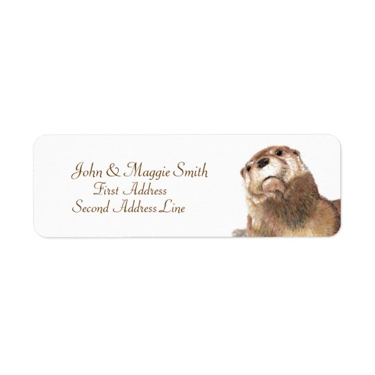 Cute Otter watercolor Animal Address Label