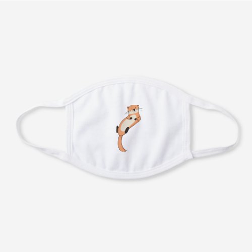 Cute Otter White Cotton Face Mask