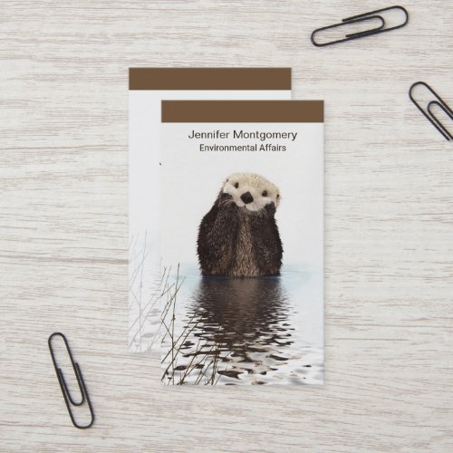 Cute Otter Wildlife Image Business Card