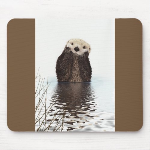 Cute Otter Wildlife Image Mouse Pad