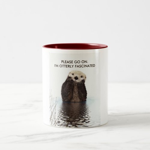 Cute Otter with Funny Pun Two_Tone Coffee Mug