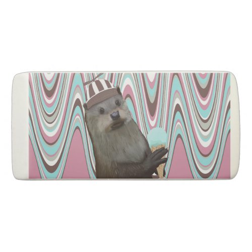 Cute Otter With Ice Cream Eraser
