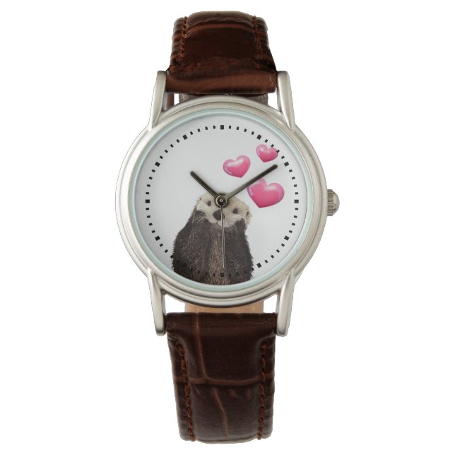 Cute Otter with Love Hearts Watch (Front)