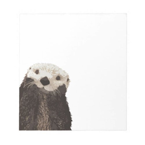 Cute otter with room to add your own text notepad