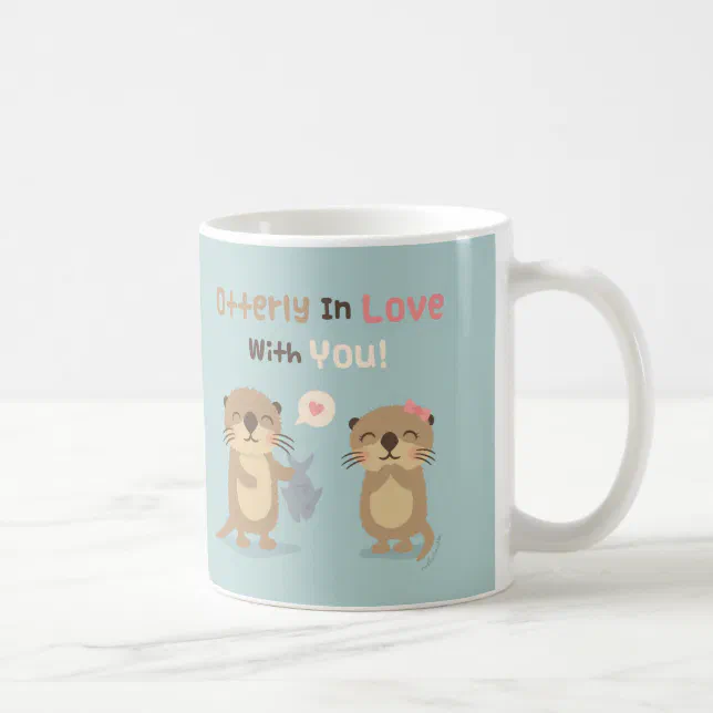 Cute Otterly In Love With You Otter Pun Mug Zazzle