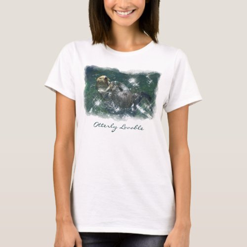 Cute Otterly Lovable Otter Photo Print Shirt